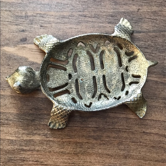 Vintage Other - Vintage Brass Turtle Soap Dish Plus Bonus Trinkets